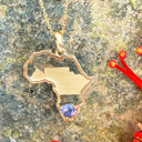 Tanzanite Table Mountain In Africa Map Pendant