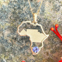 Tanzanite Table Mountain In Africa Map Pendant