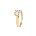 Tapered Shoulder Solitaire White Diamond Ring in Yellow Gold