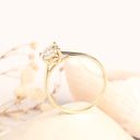 Tapered Shoulder Solitaire White Diamond Ring in Yellow Gold