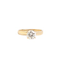 Tapered Shoulder Solitaire White Diamond Ring in Yellow Gold