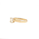 Tapered Shoulder Solitaire White Diamond Ring in Yellow Gold