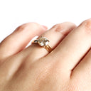 Tapered Shoulder Solitaire White Diamond Ring in Yellow Gold