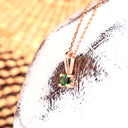 The Cutest Ever Fixed Bale Round Cut Tsavorite Rose Gold Pendant