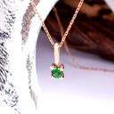 The Cutest Ever Fixed Bale Round Cut Tsavorite Rose Gold Pendant