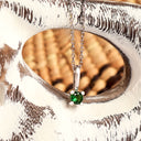 The Cutest Ever Fixed Bale Round Cut Tsavorite White Gold Pendant