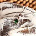 The Cutest Ever Fixed Bale Round Cut Tsavorite White Gold Pendant