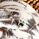The Cutest Ever Fixed Bale Round Cut Tsavorite White Gold Pendant