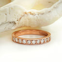 Rose gold white diamond ring