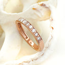 Rose gold white diamond ring
