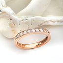 Rose gold white diamond ring