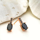 Rose Gold Black Diamond Earrings