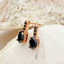 Rose Gold Black Diamond Earrings