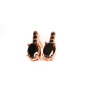 The Ones - Rose Gold Black Diamond Bar Drop Studs