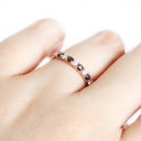 Timeless Black and White Diamond Half Eternity Rose Gold Band