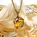 Timeless Citrine Oval Yellow Gold Pendant