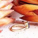 Timeless Emerald Cut Tanzanite and Petite Diamond Accent Yellow Gold Ring