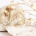White Diamond yellow gold ring