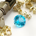 Loose blue topaz gemstone