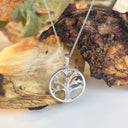 Tree Of Life Diamond and White Gold Pendant