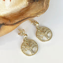 Tree Of Life Diamond and Yellow Gold Earrings