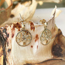 Tree Of Life Diamond and Yellow Gold Earrings