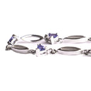 Trilliant Cut Tanzanite And White Gold Loop Bracelet