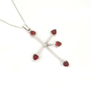 Trilliant Red Garnet and White Gold Southern Cross Pendant