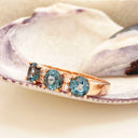 London Blue Topaz and Diamond Rose Gold Ring