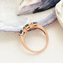 London Blue Topaz and Diamond Rose Gold Ring