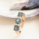 London Blue Topaz and Diamond Rose Gold Ring