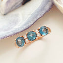 London Blue Topaz and Diamond Rose Gold Ring