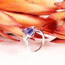 Trilogy Princess Pear Cut Tanzanite and Diamond White Gold Ring
