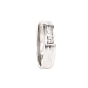 Trinity White Diamond with Geometric Groove Band White Gold Ring