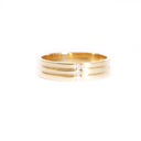 Triple Groove Trilogy Diamond Yellow Gold Band
