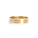 Triple Groove Trilogy Diamond Yellow Gold Band