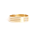Triple Groove Trilogy Diamond Yellow Gold Band