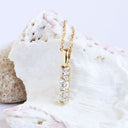 White Diamond yellow gold pendant