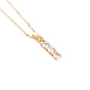 Triptych White Diamond Yellow Gold Pendant