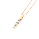 Triptych White Diamond Yellow Gold Pendant