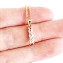 Triptych White Diamond Yellow Gold Pendant