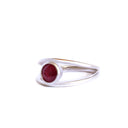 Tube Set Solitaire Ruby Set in a White Gold Split Shank Ring