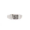 Twenty Five Black Diamond White Gold Signet Ring