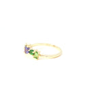 Gorgeous Multi Stone Tanzanite And Tsavorite Yellow Gold Ring