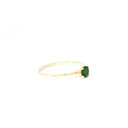 Yellow Gold Raised Four Claw Tsavorite Stacking Ring
