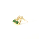 Half Bow Tsavorite and Diamond Yellow Gold Earrings