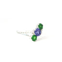 Starburst Tanzanite and Tsavorite White Gold Ring
