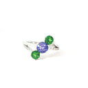 Starburst Tanzanite and Tsavorite White Gold Ring
