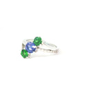 Starburst Tanzanite and Tsavorite White Gold Ring