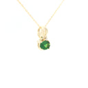 Half Bow Bale Tsavorite and Diamond Pendant and Chain